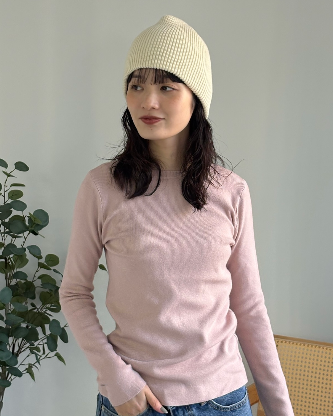 ソフトシアークルーネックニットトップス
AA0016