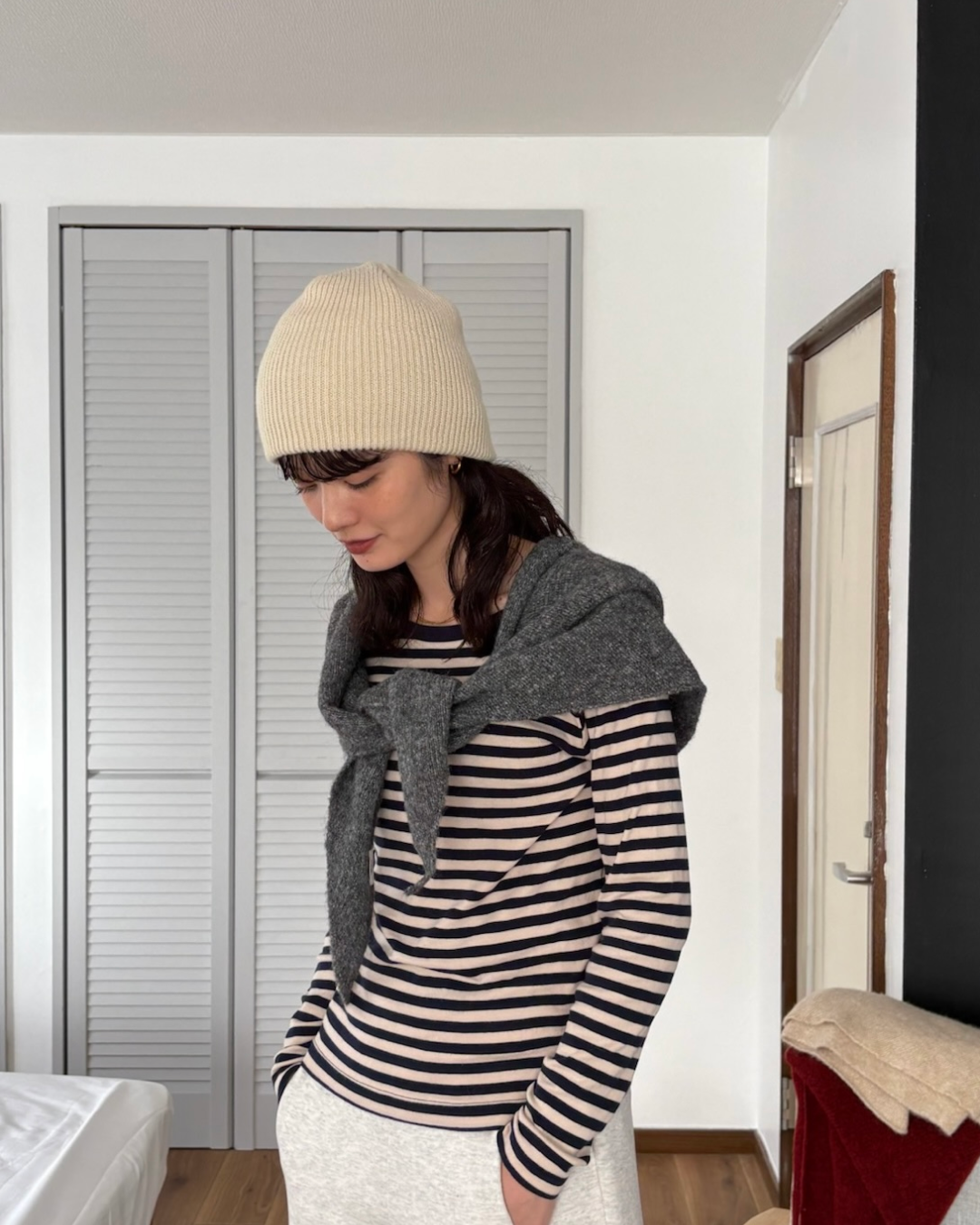 VALLAD ビーニー BEANIE CAP BLK⁄RED DEDICATED - Beanie Narvik