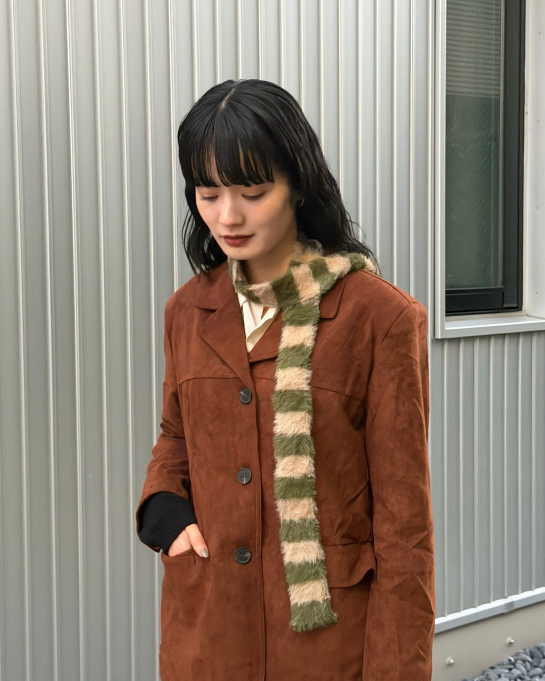 スリムボーダーシャギーマフラー
AA0034