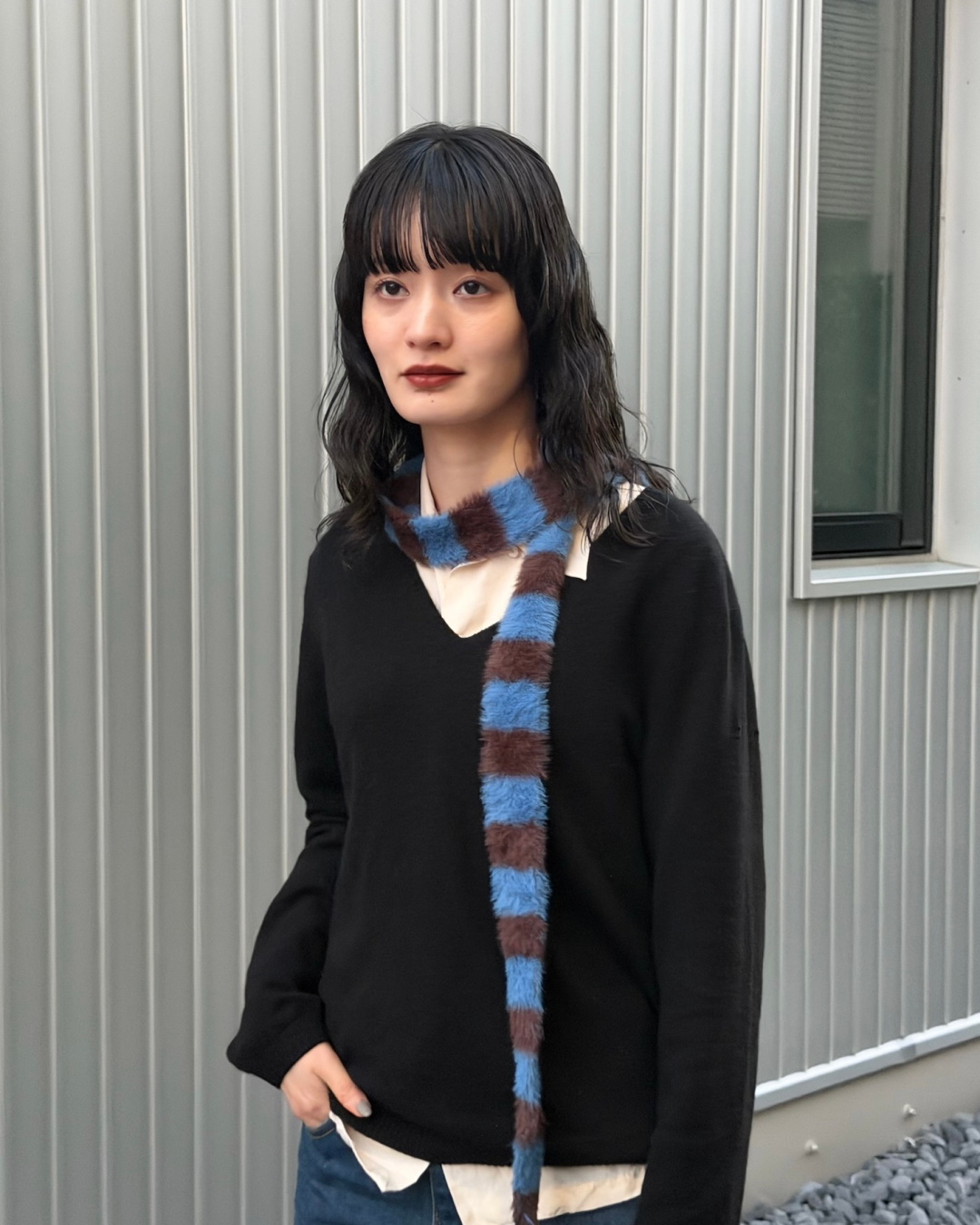 スリムボーダーシャギーマフラー
AA0034