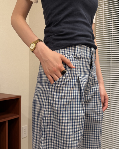 タック付きワイドレックチェックパンツ
AA0156