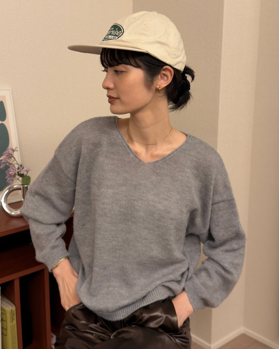 刺繍入りフラットキャップ AA0303