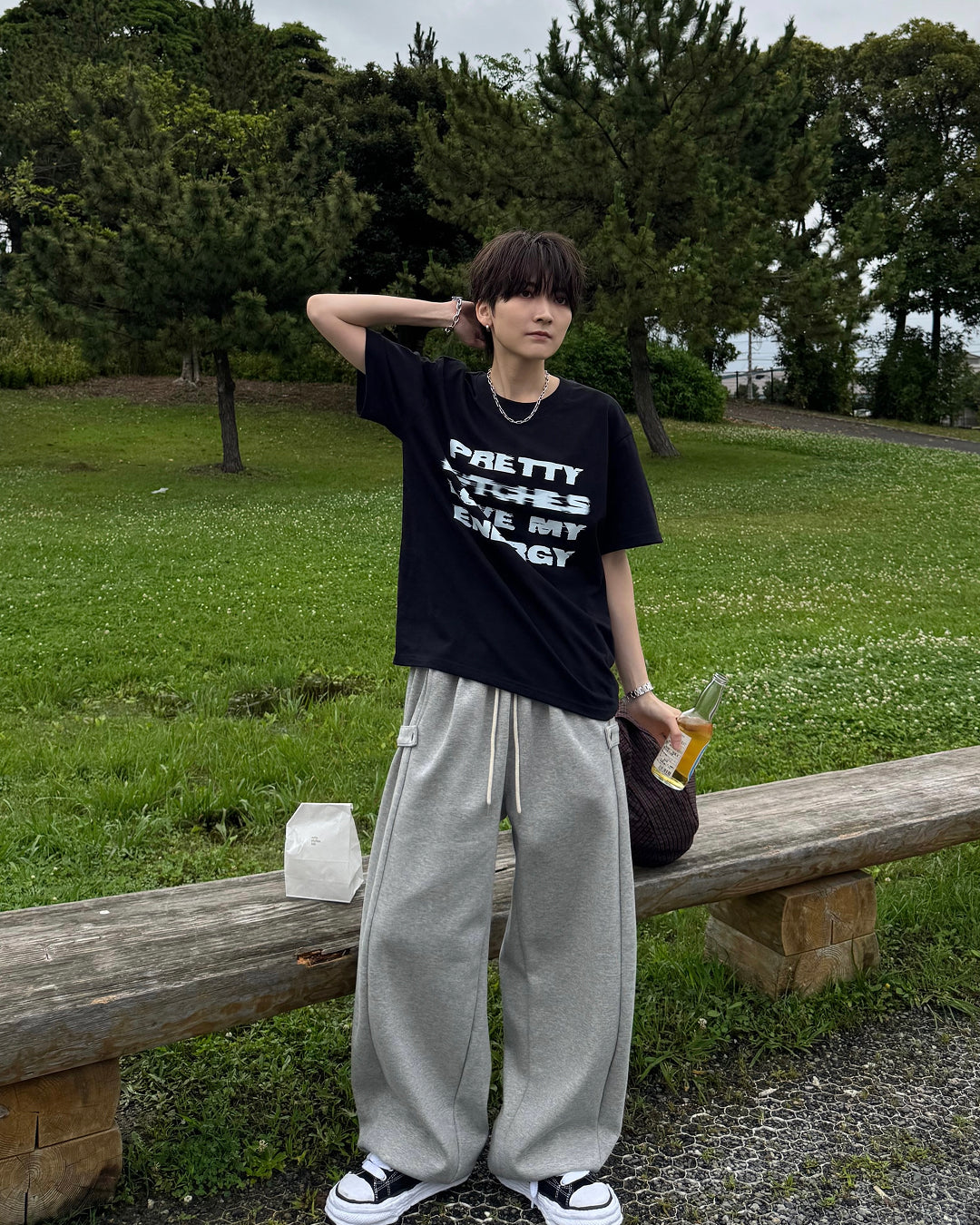 グリッチロゴプリントTシャツ SY0017