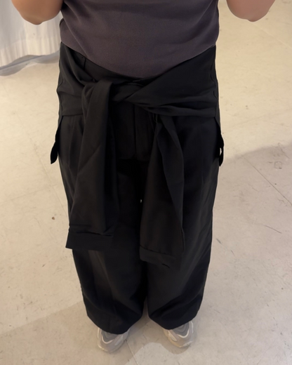 ドレープラップレイヤードワイドパンツ AI0009