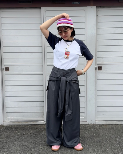 ドレープラップレイヤードワイドパンツ AI0009