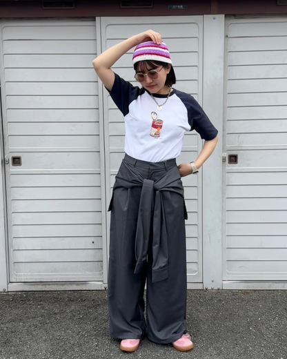 ドレープラップレイヤードワイドパンツ AI0009