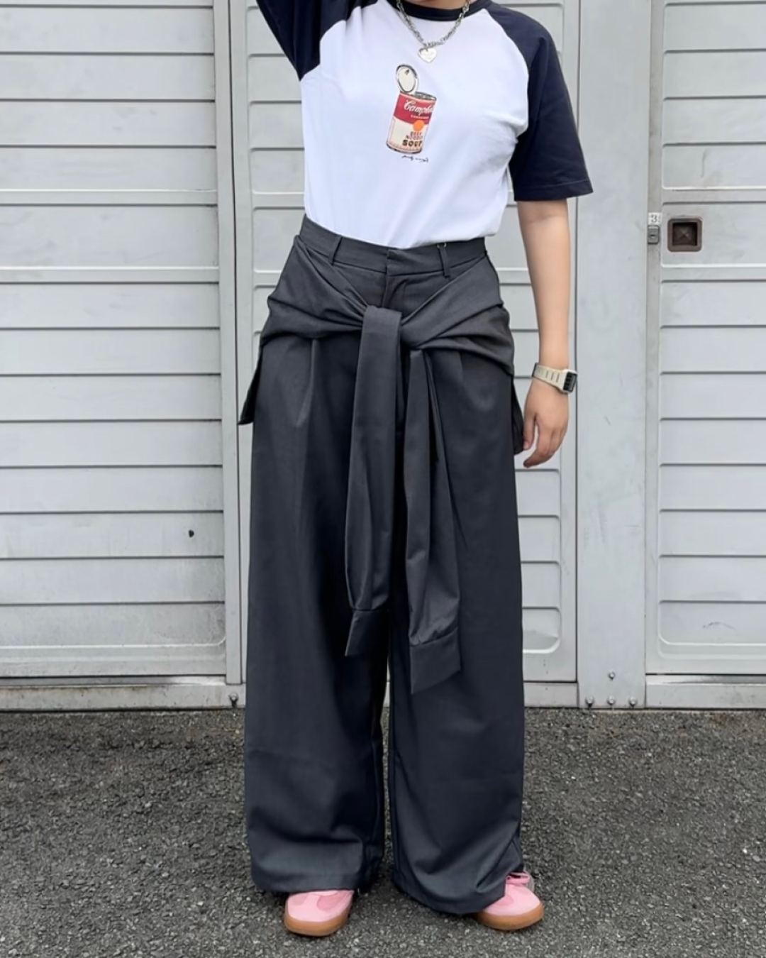 ドレープラップレイヤードワイドパンツ AI0009