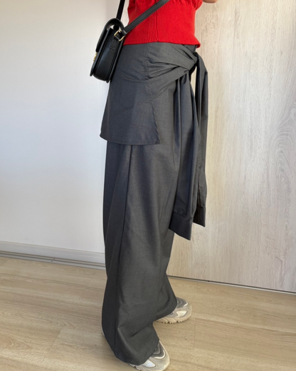 ドレープラップレイヤードワイドパンツ AI0009