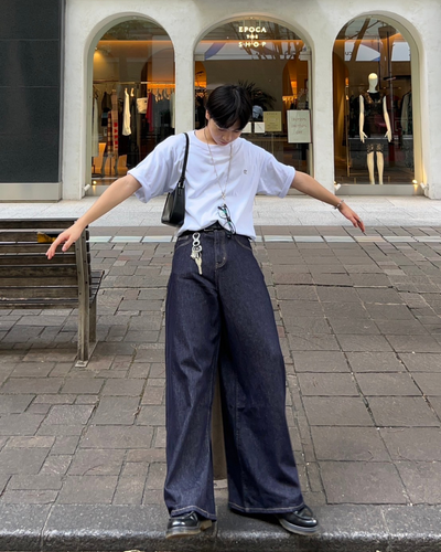 インディゴワイドデニムパンツ AS0040