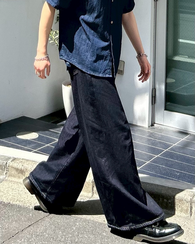 インディゴワイドデニムパンツ AS0040