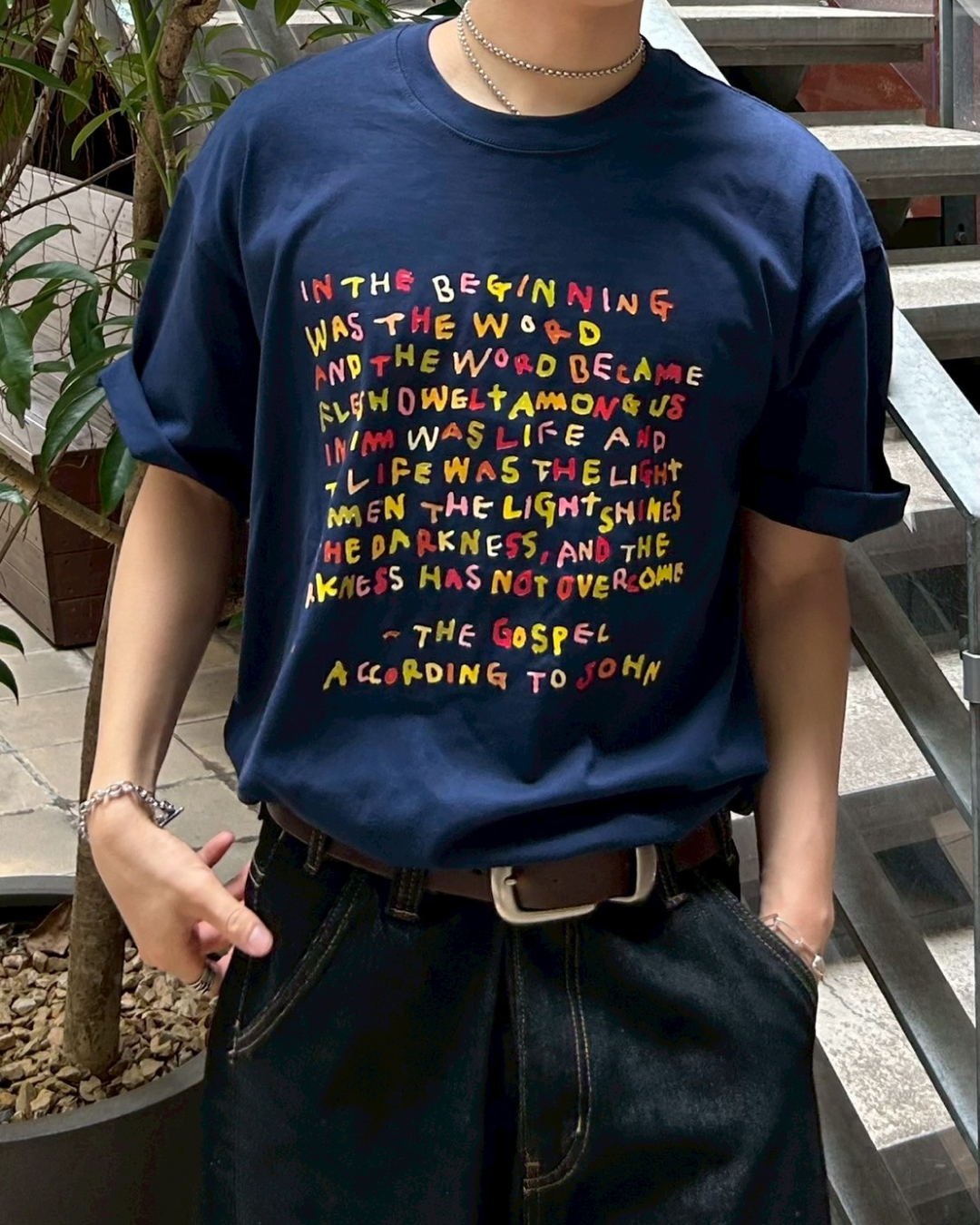 レタリングカラープリントTシャツ AS0185
