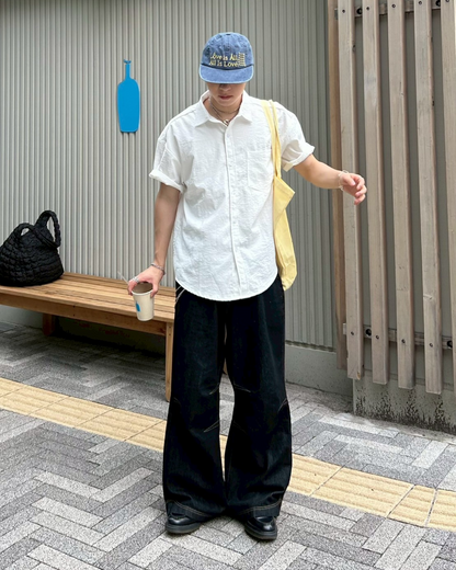 オーバーサイズホワイトレギュラーカラーシャツ AS0197