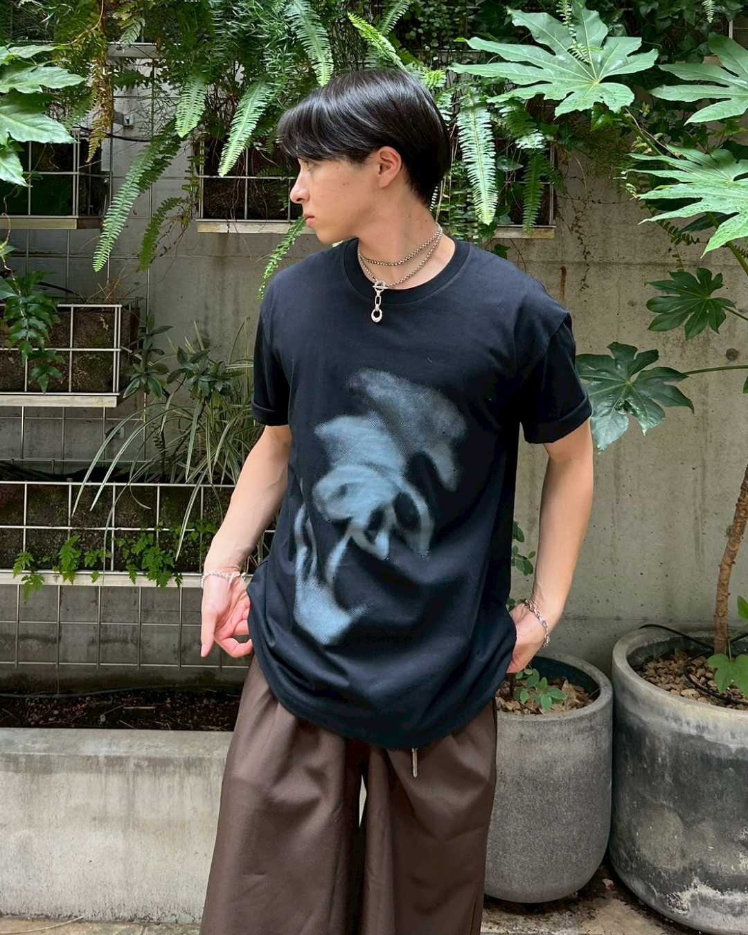 ムービングフラワープリントTシャツ AS0218