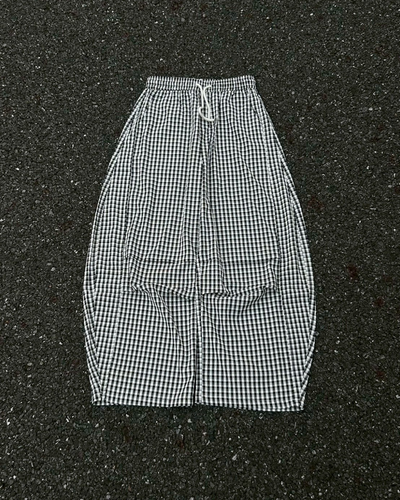 バレルレッグチェックナイロンパンツ AS0276