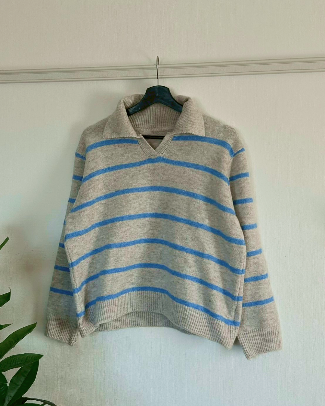 クロップドボーダーニットポロシャツ AS0290