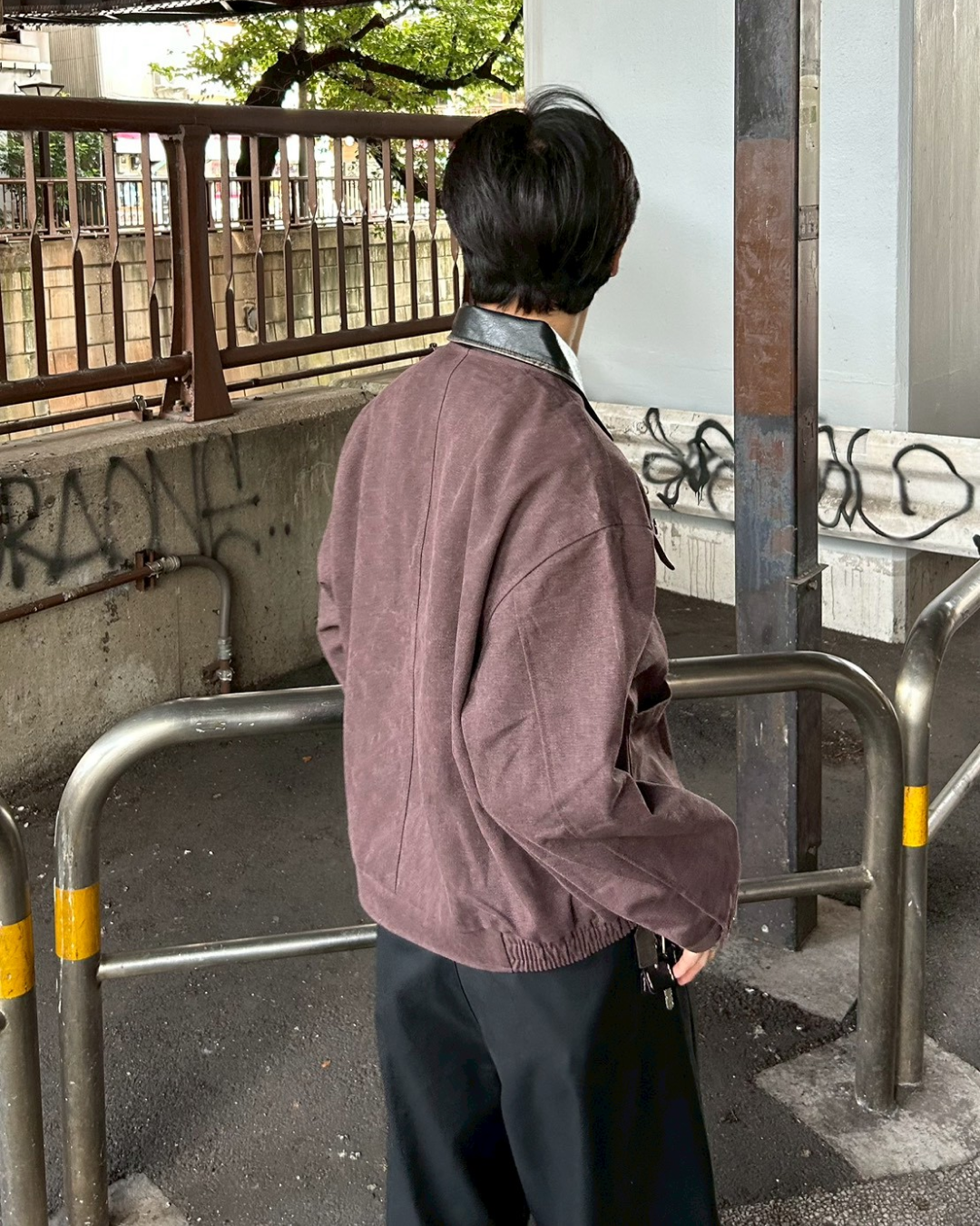 レザーカラーワークブルゾン AS0289