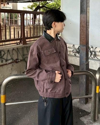 レザーカラーワークブルゾン AS0289