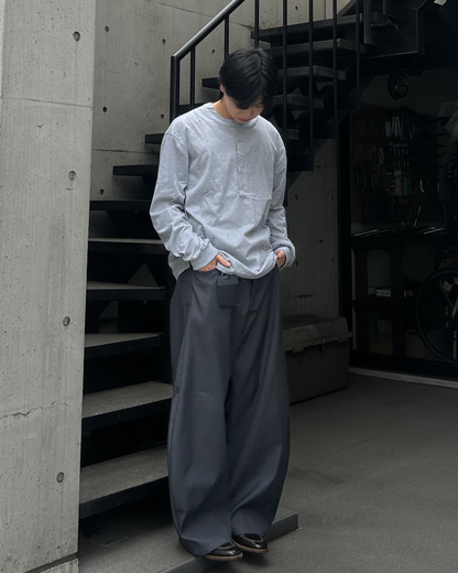 ヘンリーネックボックスカットロングTシャツ AS0386