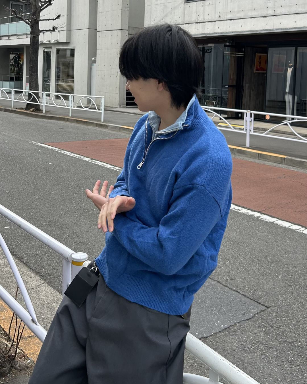 レイヤードハーフジップニットAS0385 – YOLO（ヨロ）｜ファッション通販