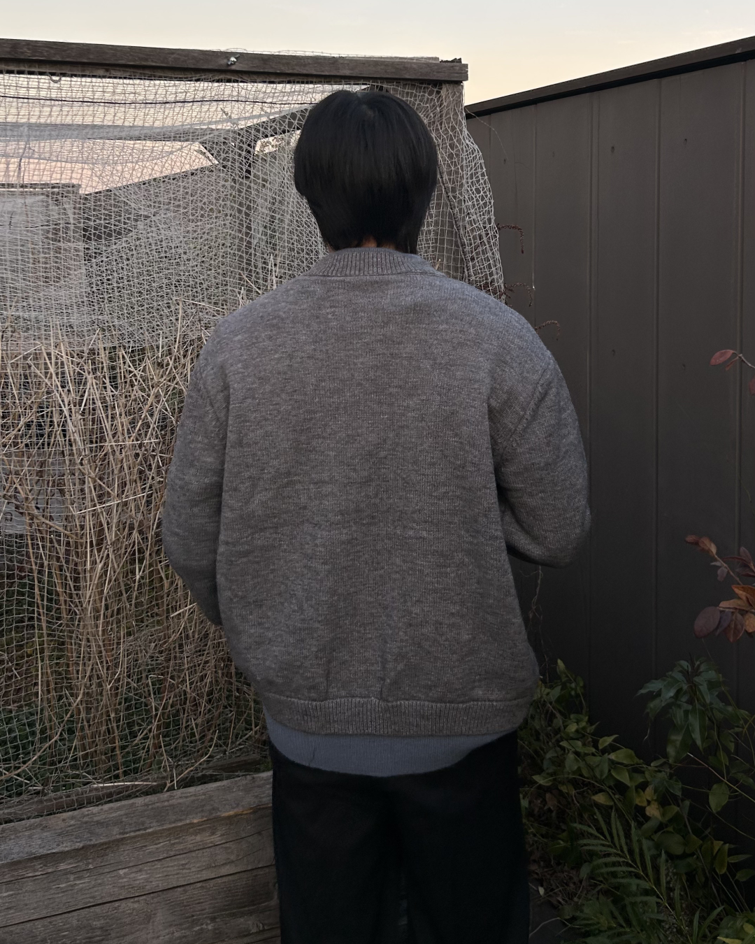 レイヤードヘンリーネックニットカーディガン AS0381