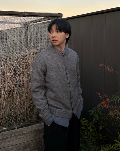 レイヤードヘンリーネックニットカーディガン AS0381