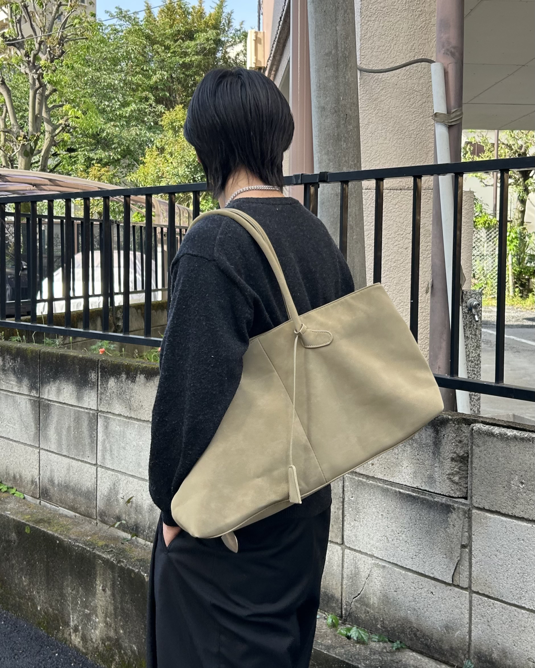 スエードライクレザーボストンバッグ AS0396