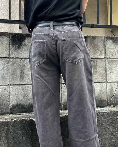 ピンクグレーストレートデニム AS0411