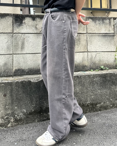 ピンクグレーストレートデニム AS0411