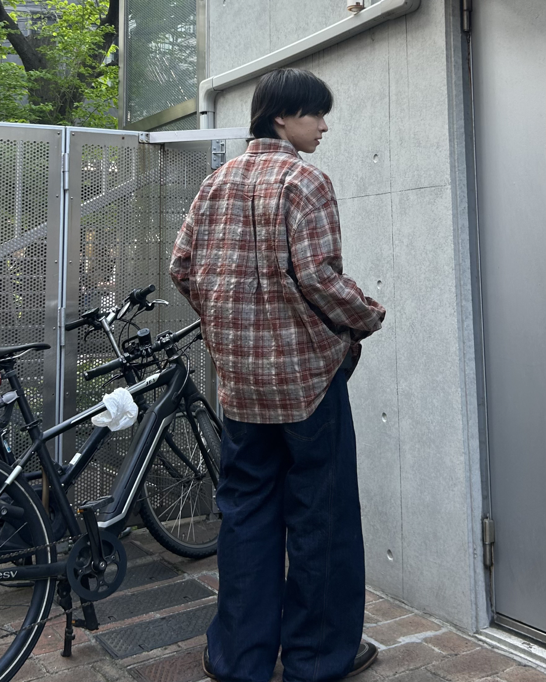 ターコイズスタッズチェックシャツ AS0424