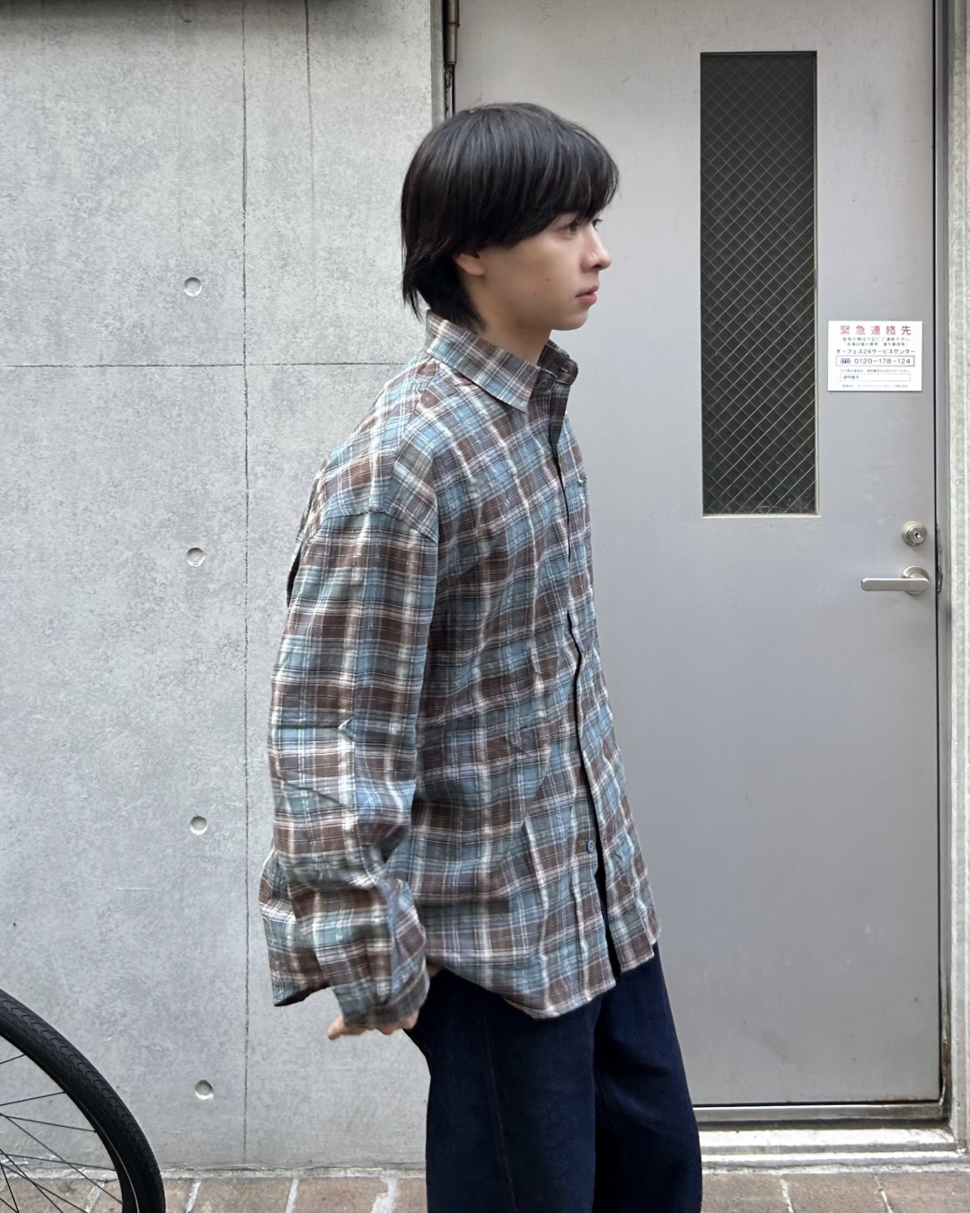 ターコイズスタッズチェックシャツ AS0424