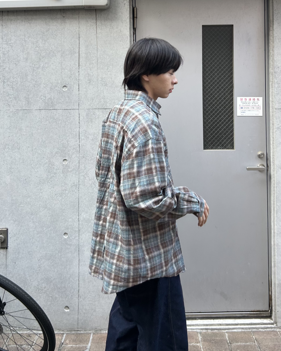ターコイズスタッズチェックシャツ AS0424