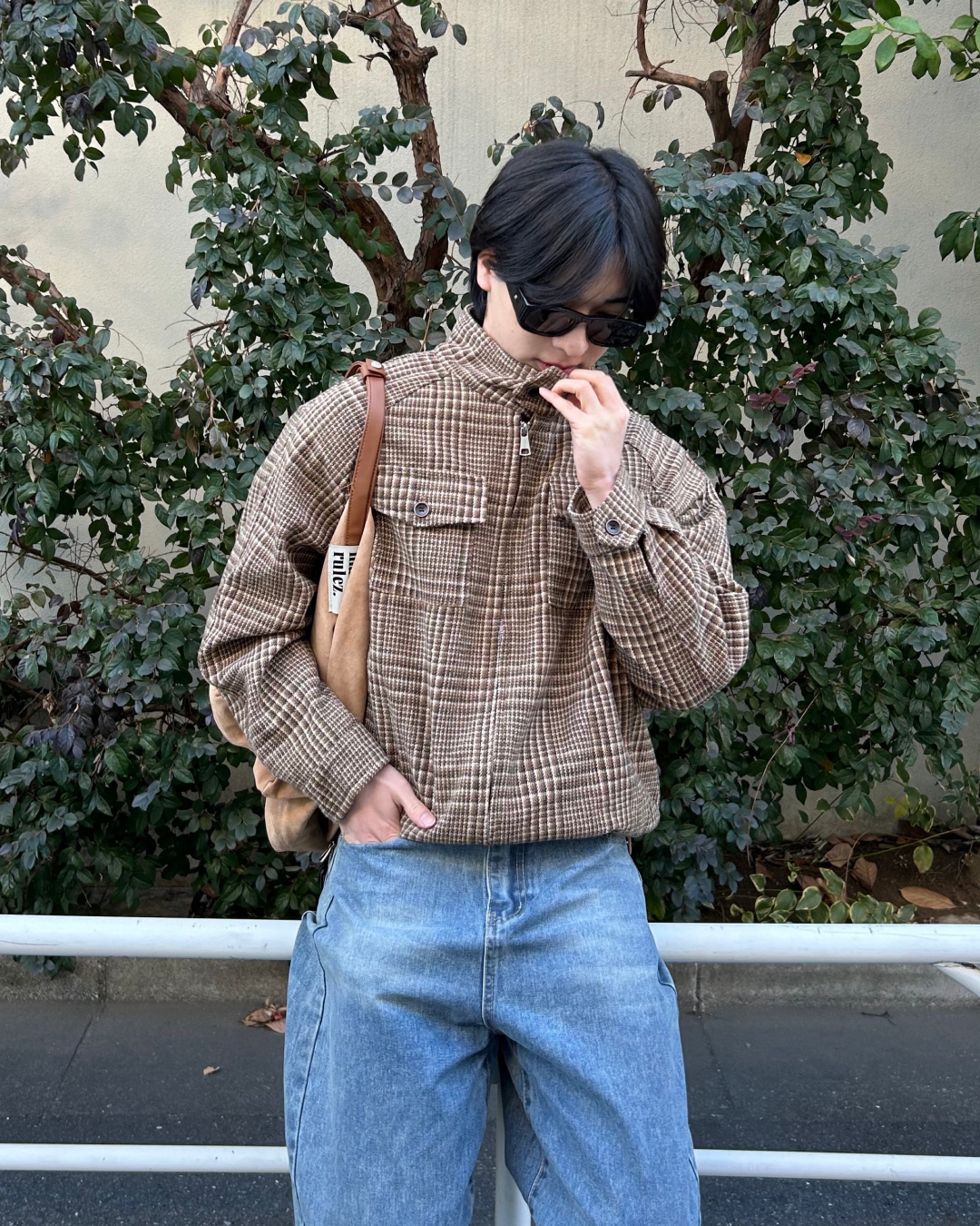 【即納】ヴィンテージチェックスタンドカラージャケット AS5003