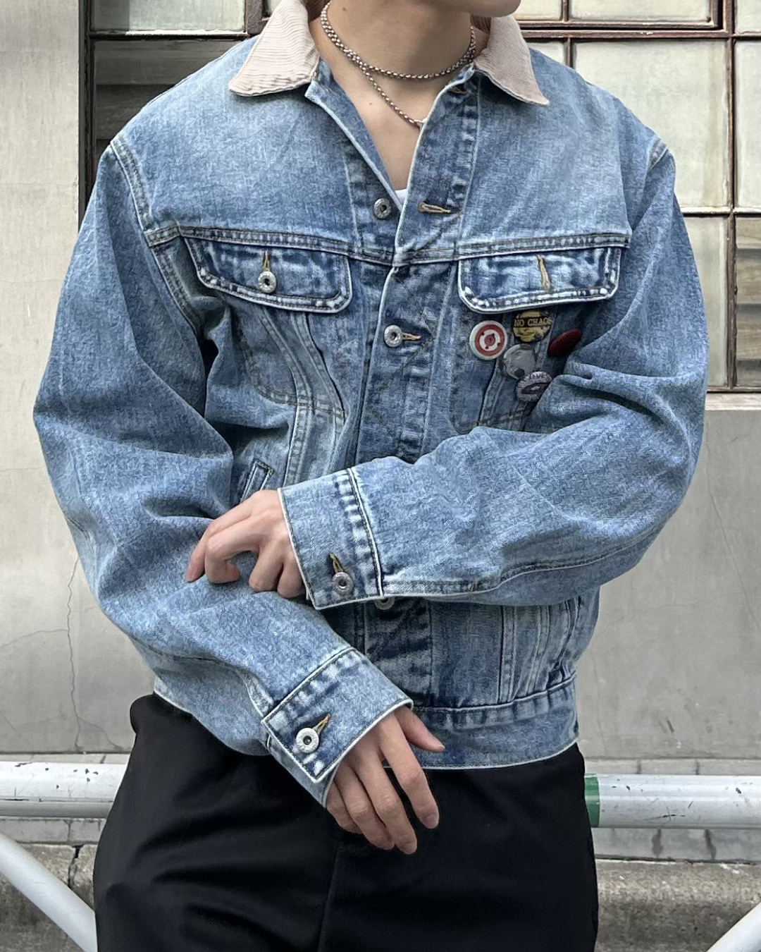 【即納】バッジデザイン デニムジャケット AS5006