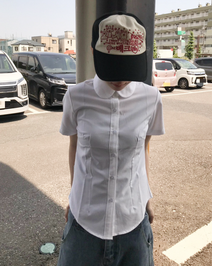 ラウンドカラーブラウス AW1102