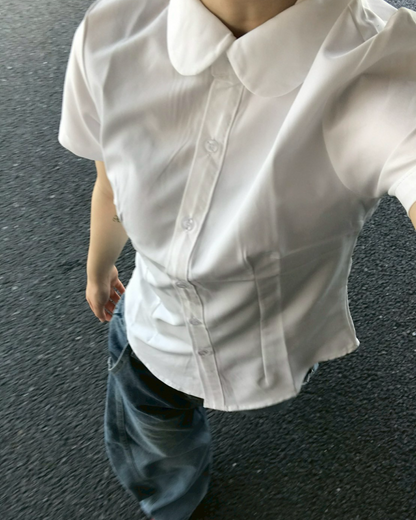 ラウンドカラーブラウス AW1102