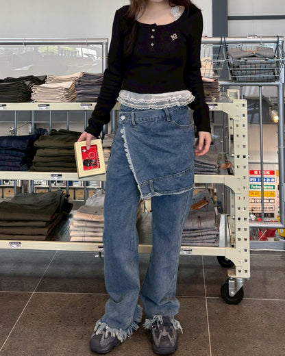 レースレイヤードトップス AW1174
