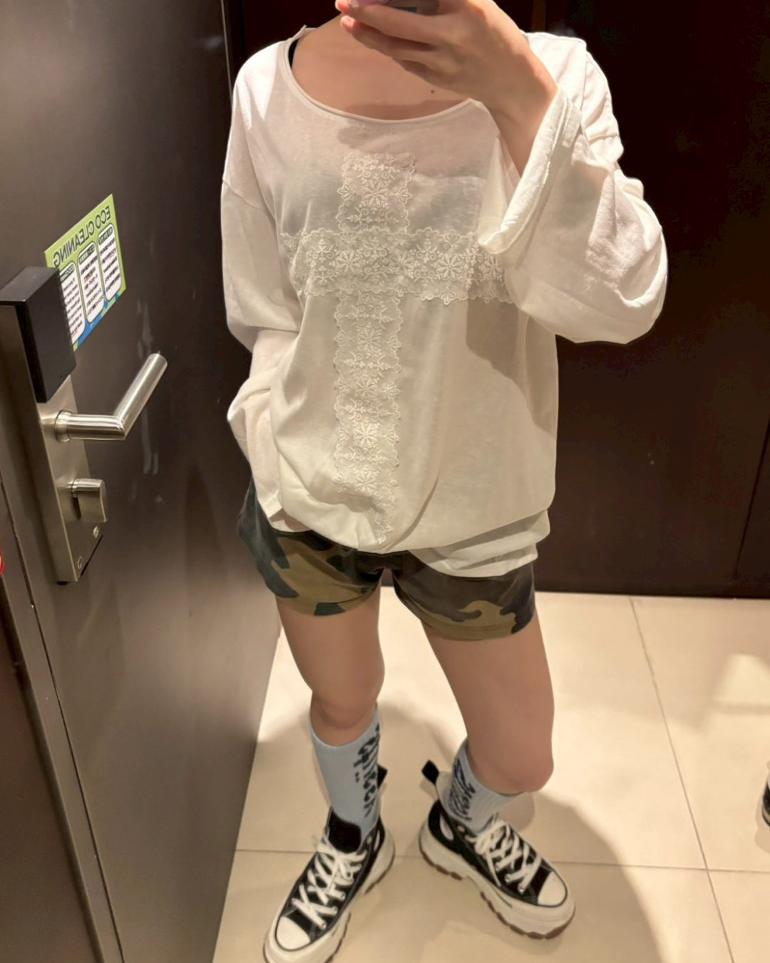 クロスレース一ワンショルダーロングTシャツ
AW1175