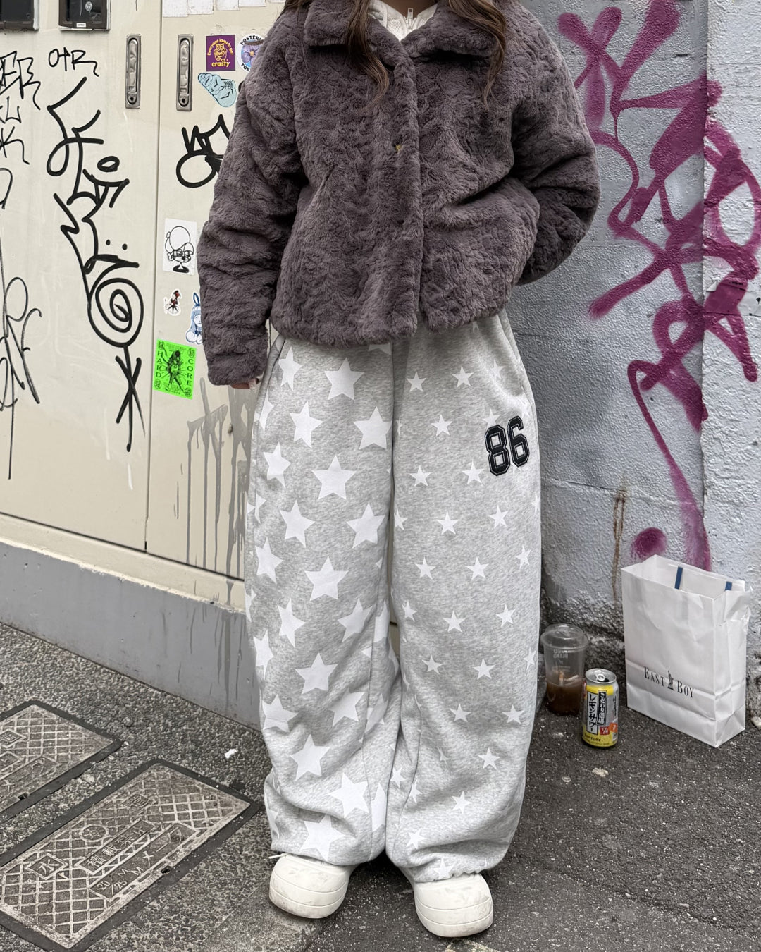 アシンメトリーデザインスタースウェットパンツ
AW1245