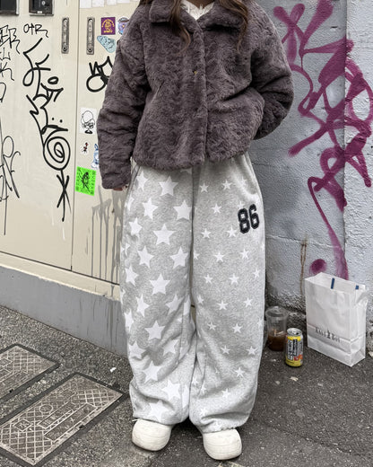 アシンメトリーデザインスタースウェットパンツ
AW1245