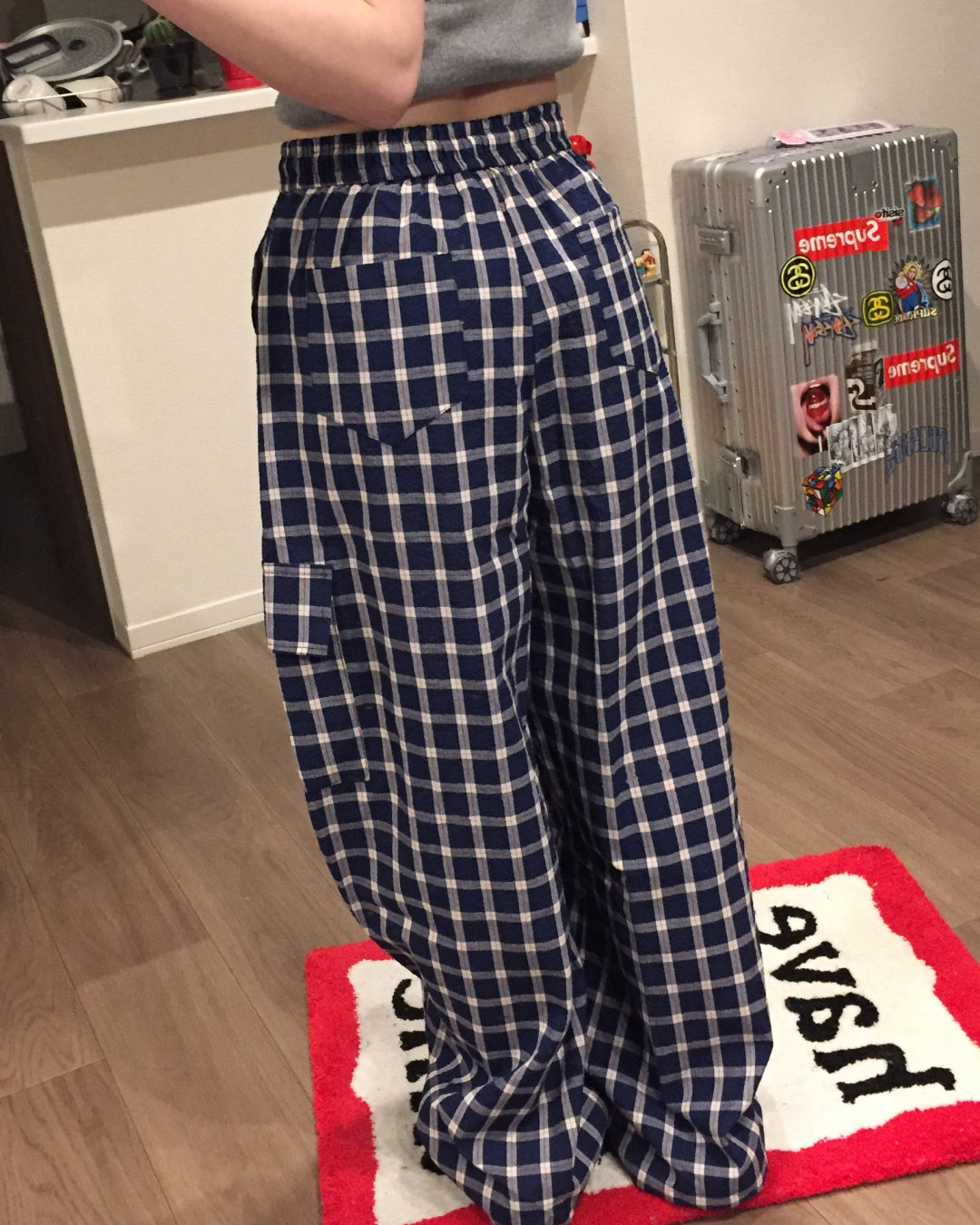 チェックワイドパンツ AW1251