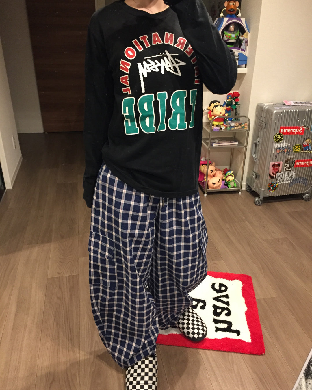 チェックワイドパンツ AW1251