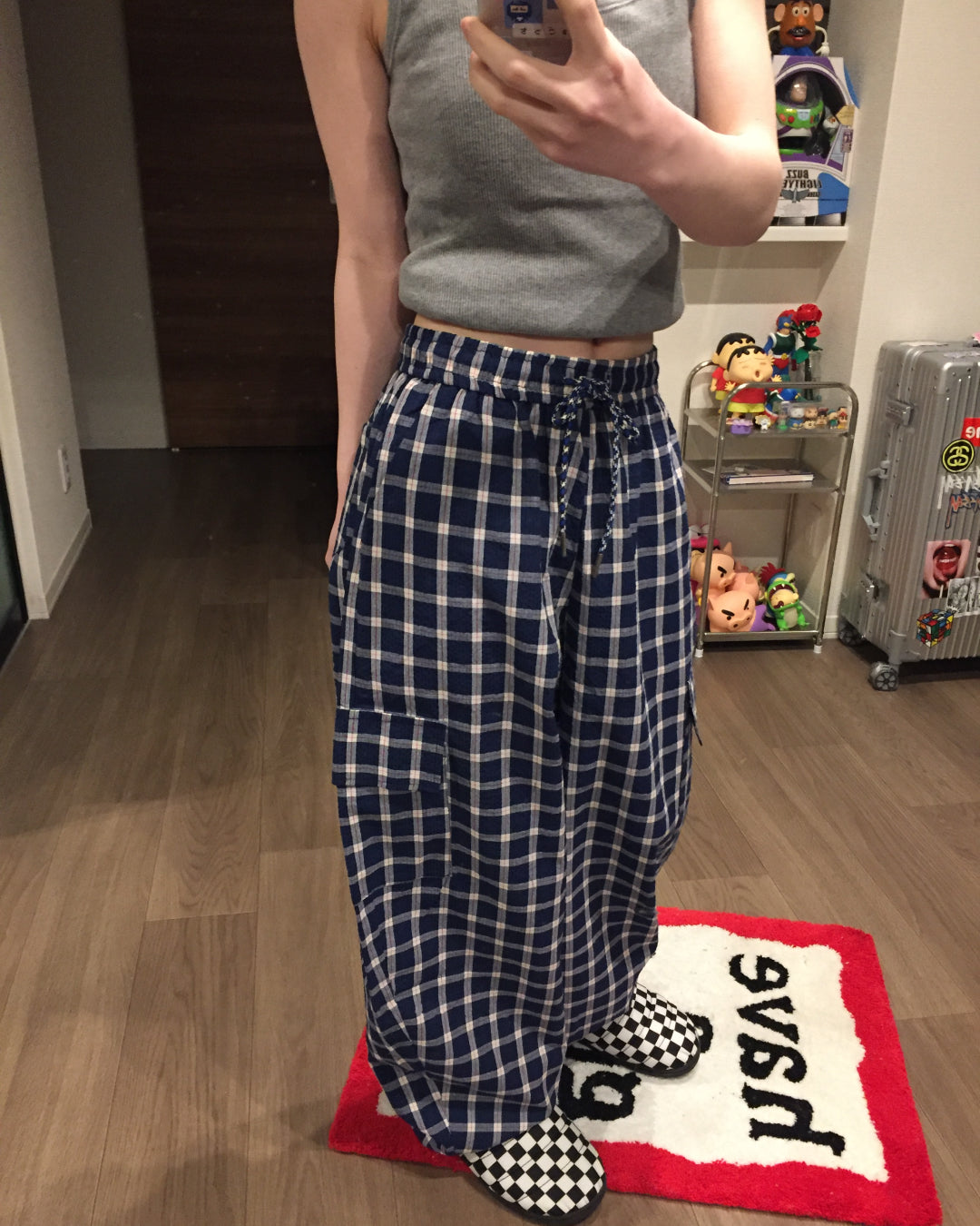 チェックワイドパンツ AW1251