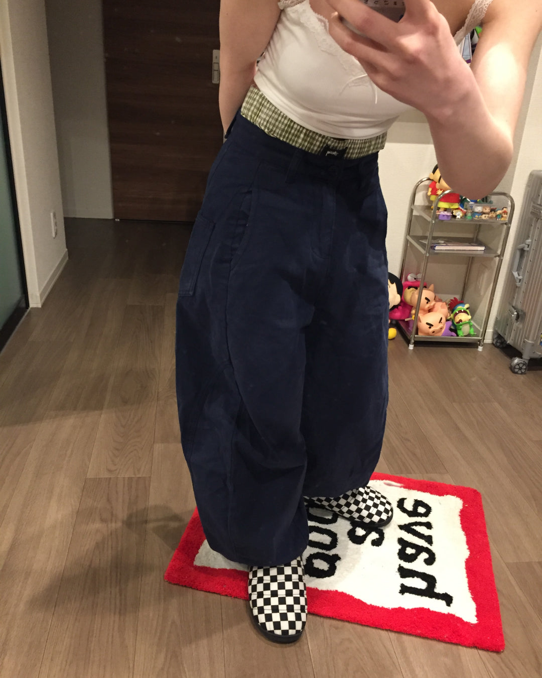 ワイドレッグネイビーパンツ AW1261