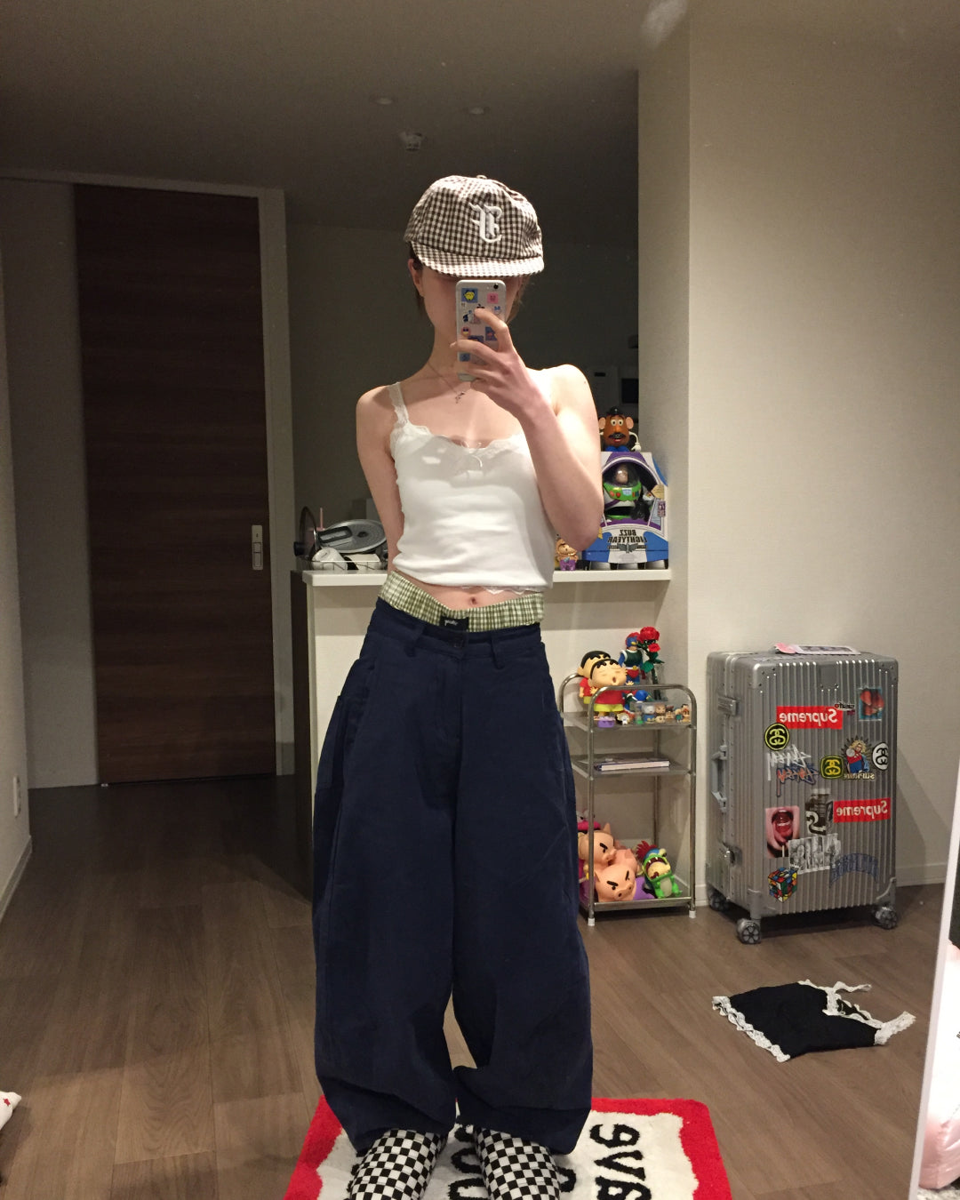 ワイドレッグネイビーパンツ AW1261