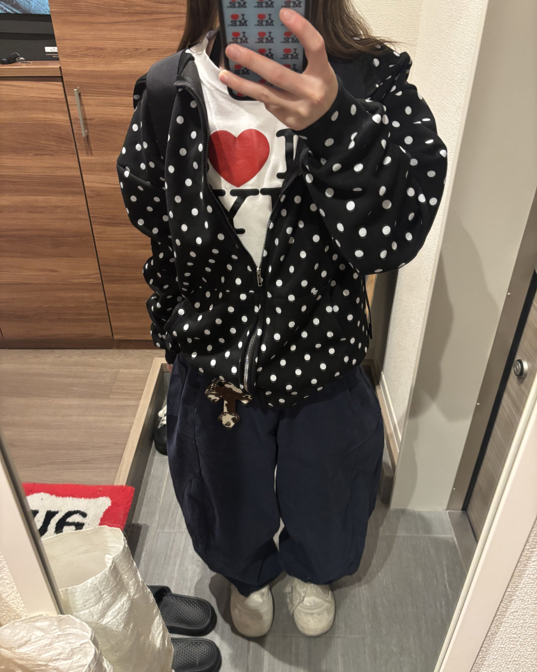 ワイドレッグネイビーパンツ AW1261