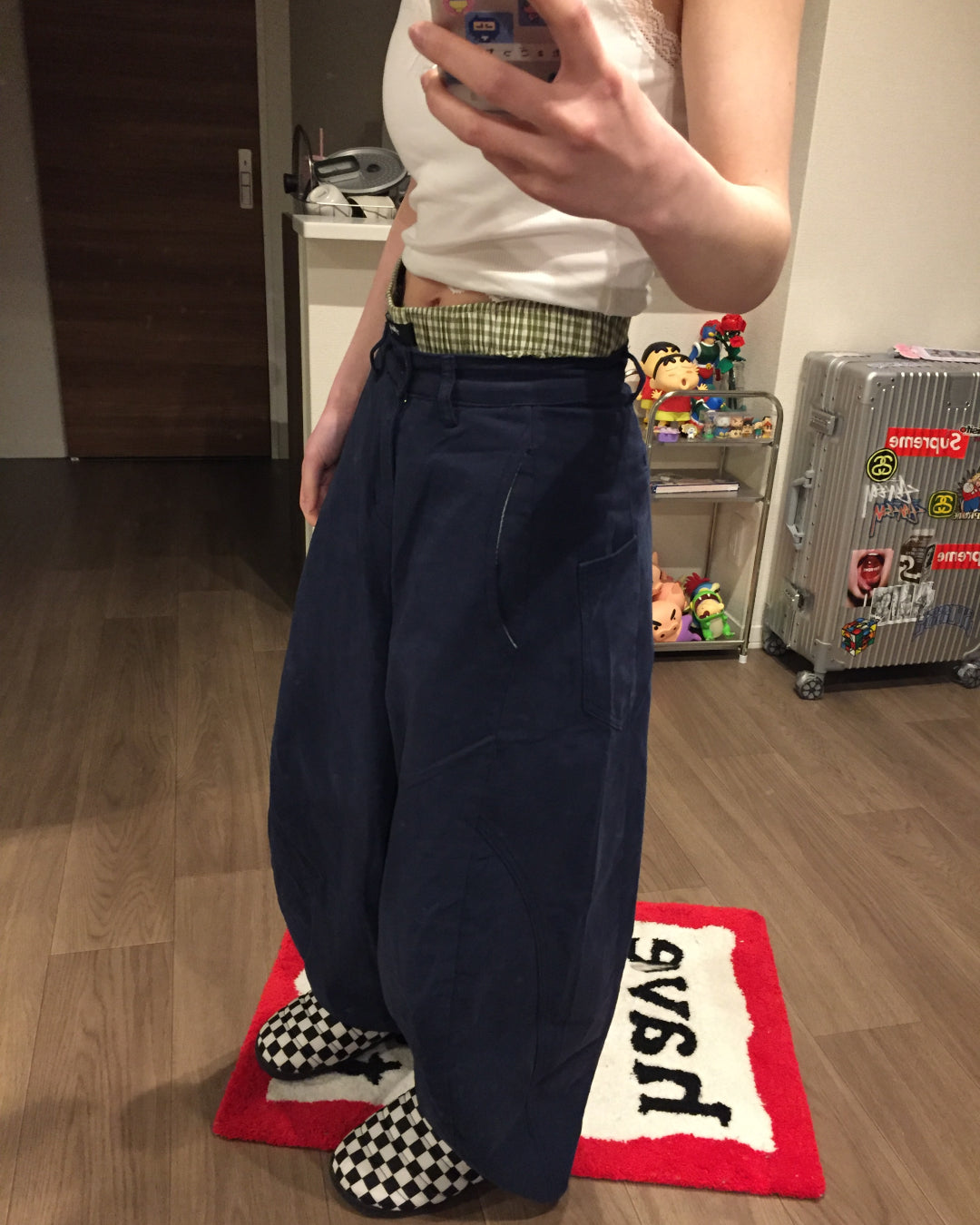 ワイドレッグネイビーパンツ AW1261