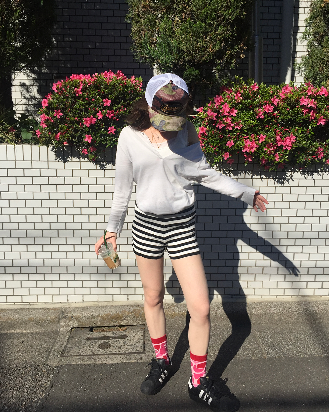 ハイウエストボーダーニットショートパンツ  AW1267