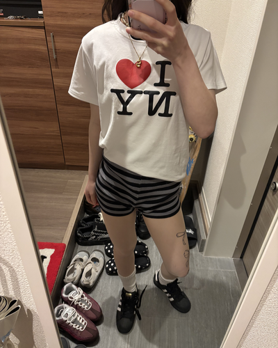 ハイウエストボーダーニットショートパンツ  AW1267
