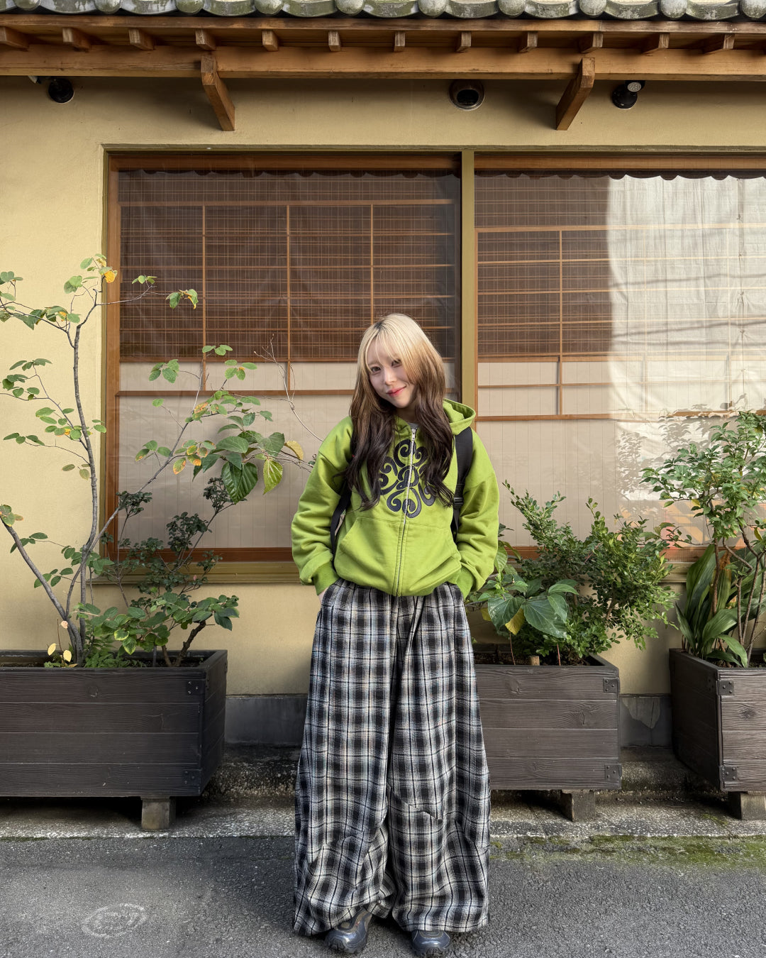 ワイドレッグチェックドレープパンツ
AW3001