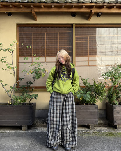 ワイドレッグチェックドレープパンツ
AW3001